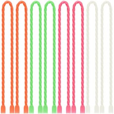 TRIPLE DEER 실리콘 케이블 타이 재사용 가능한 스틸 코어 트위스트 번들 및 정리용 다채로운 스트랩 30.5cm(12인치)-8피스-오렌지/브라이트그린/화이트/로즈레드, 오렌지/브라이트그린/화이트/로즈