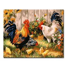 DIY캔버스페인팅 명화그리기 액자 그림 세트 유화 - 동물 40x50, A34_부귀공명