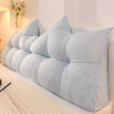 可拆洗軟包可愛臥室沙髮榻榻米床靠墊 三角靠枕 日係靠枕 透氣靠枕 床頭靠墊 床頭闆 枕頭 軟包靠枕 防撞枕 嬰兒防撞, 淺灰,2米床(長200*45*15)高度不含耳