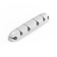 【6孔】全硅膠多功能理綫器桌麵集綫器自粘電綫卡綫扣整理固定器, 白色1件, 1個