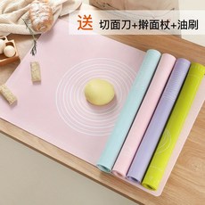 食品級硅膠揉麵墊，加厚加大防滑揉麵墊，家用烘焙墊，臺灣出貨, 【母嬰食品級】淺綠,大號45*65【無贈品】, 1個