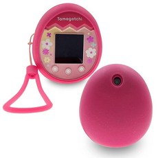 Xcivi Tamagotchi Pix 가상 인터랙티브 애완동물 게임 기계용 실리콘 커버 및 랜야드 새로운 다마고치 PIX와 호환되는 쉘 (핑크), 핑크-핑크, 1개