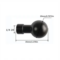 알루미늄 합금 13mm/15mm/17mm/20mm/25mm 볼 헤드 1/4 나사 카메라 브래킷 어댑터 너트 사진 액세서리, 09 black 20 Nut, 01 1PCS