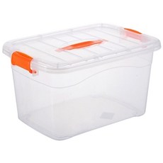 糖果色手提收納箱 可手提置物箱 整理箱 收納箱 手提整理箱 手提箱, 透明, 1個