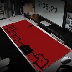 게이밍 장패드 고양이 캐릭터 마우스패드 방수코팅 300X800X3MM, 1개, 붉은색