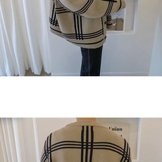 小資好物 男士針織開衫 韓版格紋外套 寬鬆百搭毛衣