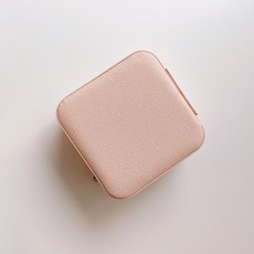 오브민 주얼리 미니 액세서리 보관함 휴대용 보석함, 핑크, 1개