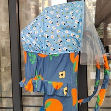 嬰兒編背簍竹編小孩背篼手工竹編背簍兜娃娃背凳背篼 登山健行背架 兒童揹架 背巾腰凳 肩背帶 背架背包, 橙心外內套+背簍+安全帶+防風罩