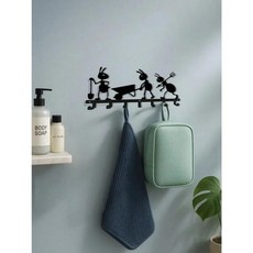 개미 테마 후크 벽걸이형 열쇠걸이 현관 사무실 주방 욕실 침실용 금속 열쇠 정리대, 1개, 1. TY7143