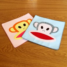 몽키 마우스패드 양말인형 교구 바느질 펠트diy, 베이비블루, 1개
