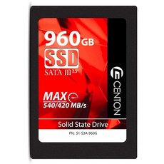 Centon MP Essential 960GB SSD SATA III 2.5 솔리드 스테이트 드라이브 (S1-S3A-960G), 960 G