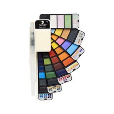 디아크몰 24 색 미술 용 단색 수채화 물감 12 세트 초보자 그림 도구 전체, 1.회전수채화일반42색