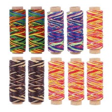 가죽 공예 수리 DIY 제본용 가죽 재봉 실 150D 왁스 재봉 실 가죽 재봉 실 코드, Set 6, 1개