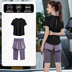 女性運動套裝 短袖速乾衣 健身房戶外穿搭