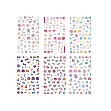 네일 스티커 공주님 귀여운 어린이용 네일 붙이기만 하면 되는 매니큐어 세트 6매 약 250매 극얇음 겹침 붙이기 보상 스티커 생일 파티 문화제 학원제용
