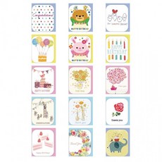 홀마크 생일 축하 감사 미니카드 15종 세트, 상세페이지 참조, 상세페이지 참조