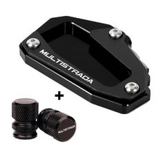 랠리 오토바이 킥 스탠드 풋 사이드 확대기 패드, 1개, 3. Black Combo