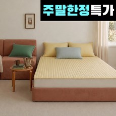 국내제조 띵스룸 몽글 먼지없는 알러지케어 사계절 고정밴드 침대패드, 몽글 머스터드