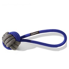 PAWZCITY 繩結球互動狗玩具 - 耐咬潔牙，增進互動樂趣, 藍灰, 1個