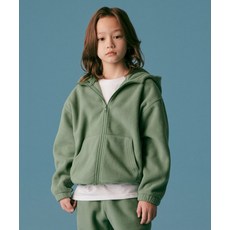 무신사 스탠다드 MUSINSA STANDARD KIDS 오버사이즈 폴라 플리스 후디드 집업 [세이지 그린] MKBFJAZ03-EE 475155