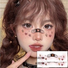 安梦轩 萬聖節OK繃 鬼馬少女腮紅臉貼 闇黑創意妝容 可愛創可貼 COS紋身貼臉 ins日韓風, 1個, 主圖款-1張