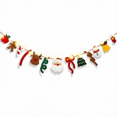 [上手家居] 聖誕節三角旗拉花，附暖光燈串, 1個, 聖誕派對款