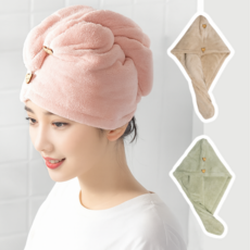 한비몰 흡수력 3배 퀵 드라이 헤어타올 2p, 1세트, 민트+베이지