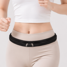 세레노핏 초슬림 확장형 러닝 벨트 핸드폰 수납 초경량 허리 가방, 1개, 제트블랙