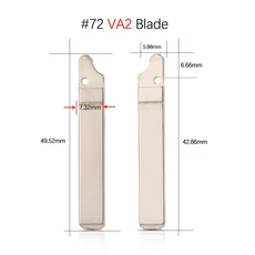 10개/몫 NE73 VA2 HU83 VAC102 언컷 플립 블레이드 KD 원격 키 # 53 54 58 72 73 152 르노 메간 다치아 클, 04 No.72