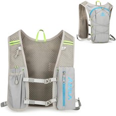 Azarxis BPA 프리 물병 플라스크 누출 250ml 러닝용 하이드레이션 벨트 허리 팩 트라이애슬론 마라톤 하이킹 사이클링 클라이밍 러너용 클립 포함 250ml/8.5온스, #2 그레이 (7L) - 러닝 조끼