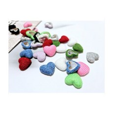 [1SET 5개]니트 하트 싸개단추 장식 리본공예 헤어핀 악세사리 예쁜단추, 5개, 검정