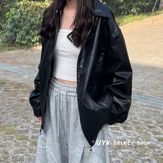 【UYK】經典翻領boxy皮質夾克外套 皮外套 男女 現貨推薦