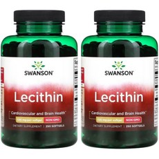 스완슨 레시틴 520mg, 2개, 250정