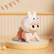 電動爬行萌娃 音樂搖擺玩具, 1個, 爬行兔寶(粉)