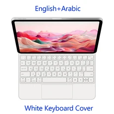 아이패드 에어 11인치 M4 M3 2026용 백라이트 매직 키보드 케이스 M2 6세대 멀티터치 스마트 폴리오, 02 iPad Air 11 M4 2026, 20 White-Arabic