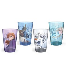 Zak Designs Peppa Pig 네스팅 텀블러 세트 가정용 411.1g(14.5온스) BPA 프리 플라스틱 컵 4팩 (페파 피그 및 친구들), 안나 & 엘사 & 올라프, 1개