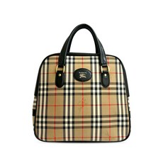 버버리 중고 2000-2017 헤이마켓 체크 캔버스 돔 핸드백