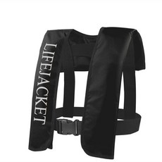 【開發票/統編】救生馬甲 便攜式成人全自動充氣式救生衣 專業釣魚氣脹式船用手動充氣救生 救生圈 救身衣 救生衣背心 救生腰帶960112, 黑色自動