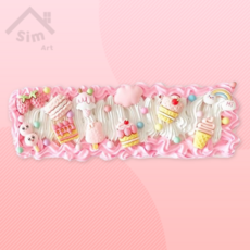 심아트 데코덴 필통꾸미기 만들기 DIY세트 크림 클레이, 3개, 핑크