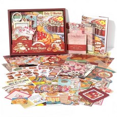 [ 1126451 ] 드라우프니르 빈티지 미적 스크랩북 키트 불렛 저널 저널링/스크랩북 용품 문구류 A6 그리드 노트 그래프 유선 페이지 십대 소녀 어린이 여성용 DIY, 푸드 다이어리