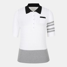 레노마골프 여성 세로 꽈배기 조직 카라 반팔 니트 RWSPM6203-101 2802395