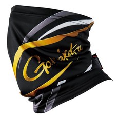 Gamakatsu GM-3746 2WAY 印花頸套，吸汗速乾，防曬面罩頭巾, 黑金LL-3L(約26.0cm)