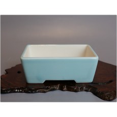 【小樹安每】中國盆缽-宜興均釉切立長方鉢14cm，多肉植物盆栽專用，透氣性佳，簡約風格, 1個