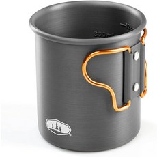 GSI 아웃도어 하드 아노다이징 알루미늄 할룰라이트 병 컵 I 경량 & 접이식 손잡이가 있는 식품 용기 - 14온스, 14oz