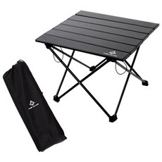 캠핑 초경량 알루미늄 접이식 롤테이블, 블랙