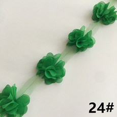 시폰 꽃 DIY 레이스 장식 리본 옷 액세서리 3D 장식 너비 6cm 24 송이 (약 2 야드) 33 색 XF03, 3개