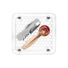 스펙트럼 디버시파이드 헥사 인-드로어 오거나이저 트레이 서랍정리함 15.2 x 15.2 x 5.1cm, 1개, Clear