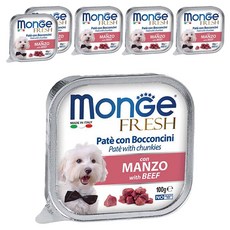 MonGe 瑪恩吉 倍愛滿滿 主食犬餐盒, 嫩牛, 100g, 6盒