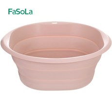클로버 접이식 걸이형 소래 대야, 핑크, 1개