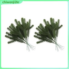 人造松針樹枝綠色植物裝飾，適用於花環婚禮臥室聖誕樹，打造清新居家氛圍, 全綠, 1個